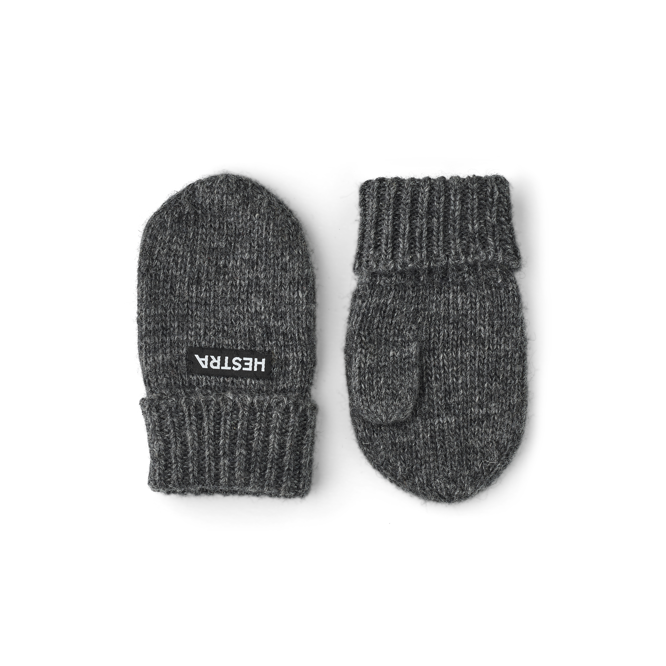 Gray knitted mitten in wool and cashmere mix