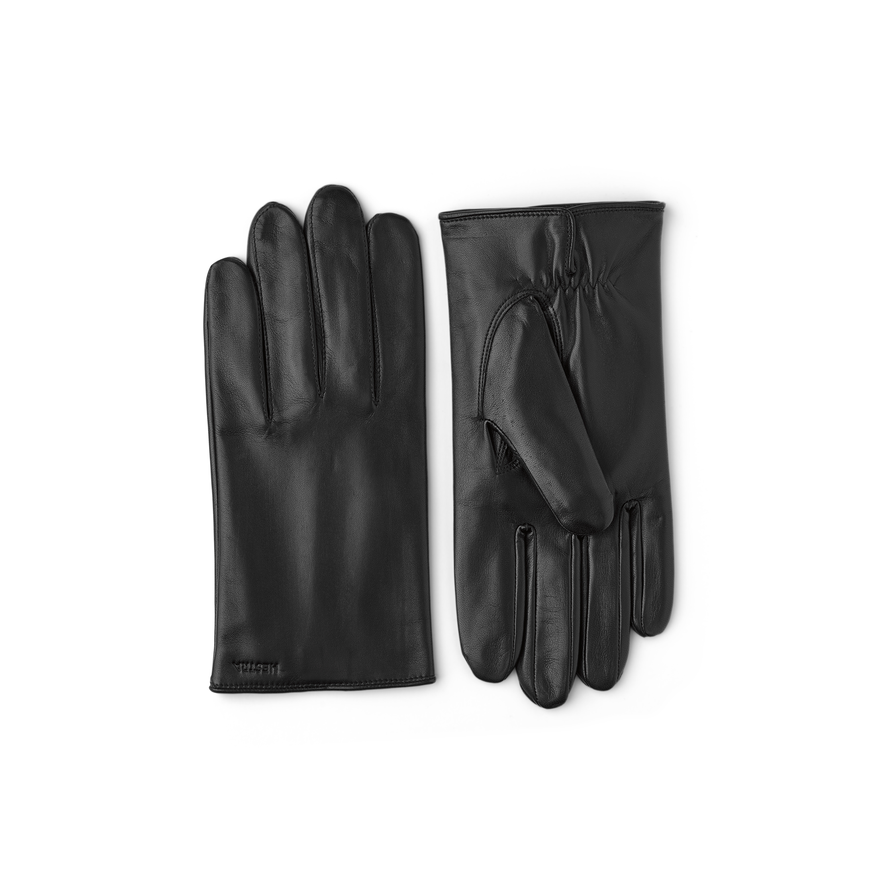 Black machine-sewn hairsheep leather glove