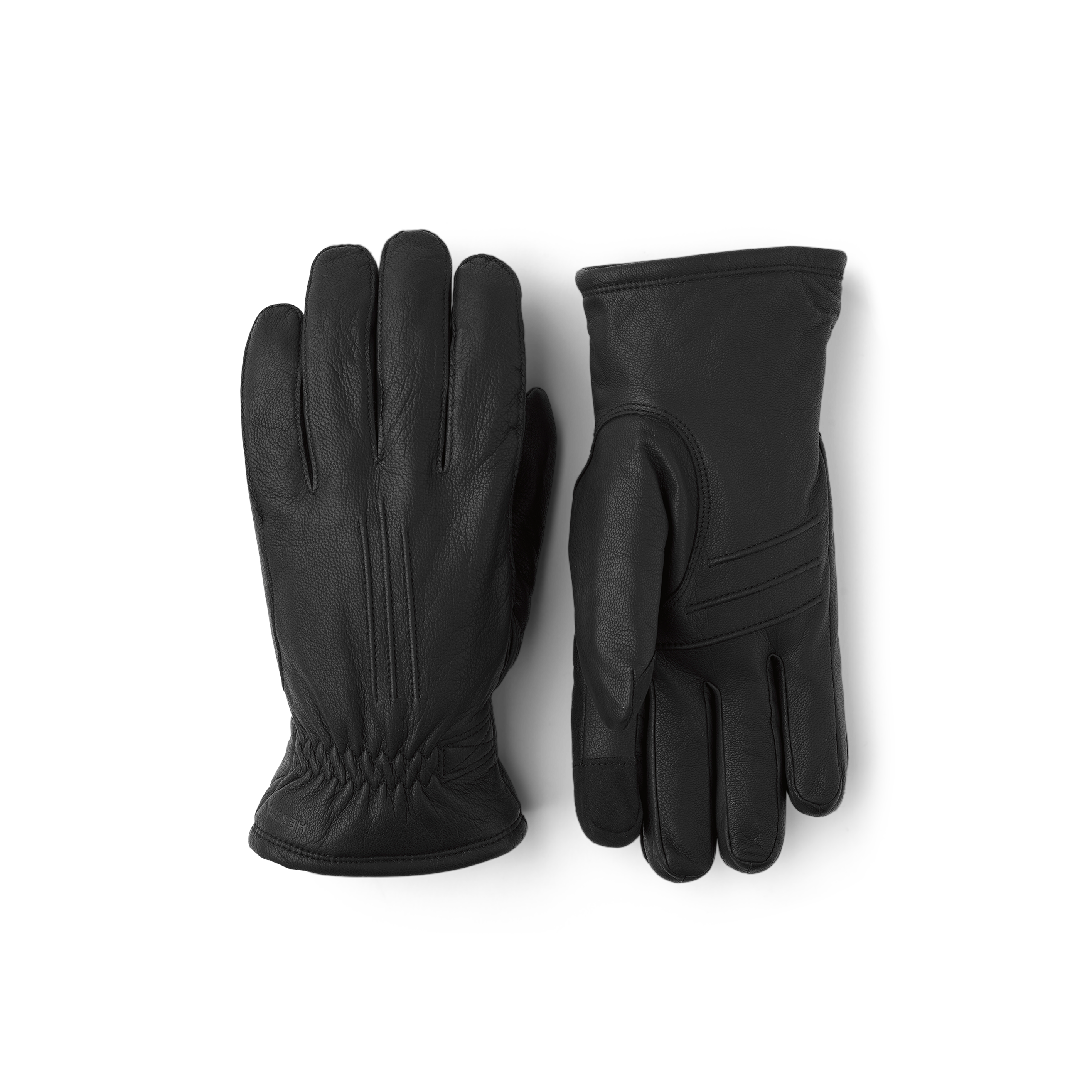 Black machine-sewn goat leather glove
