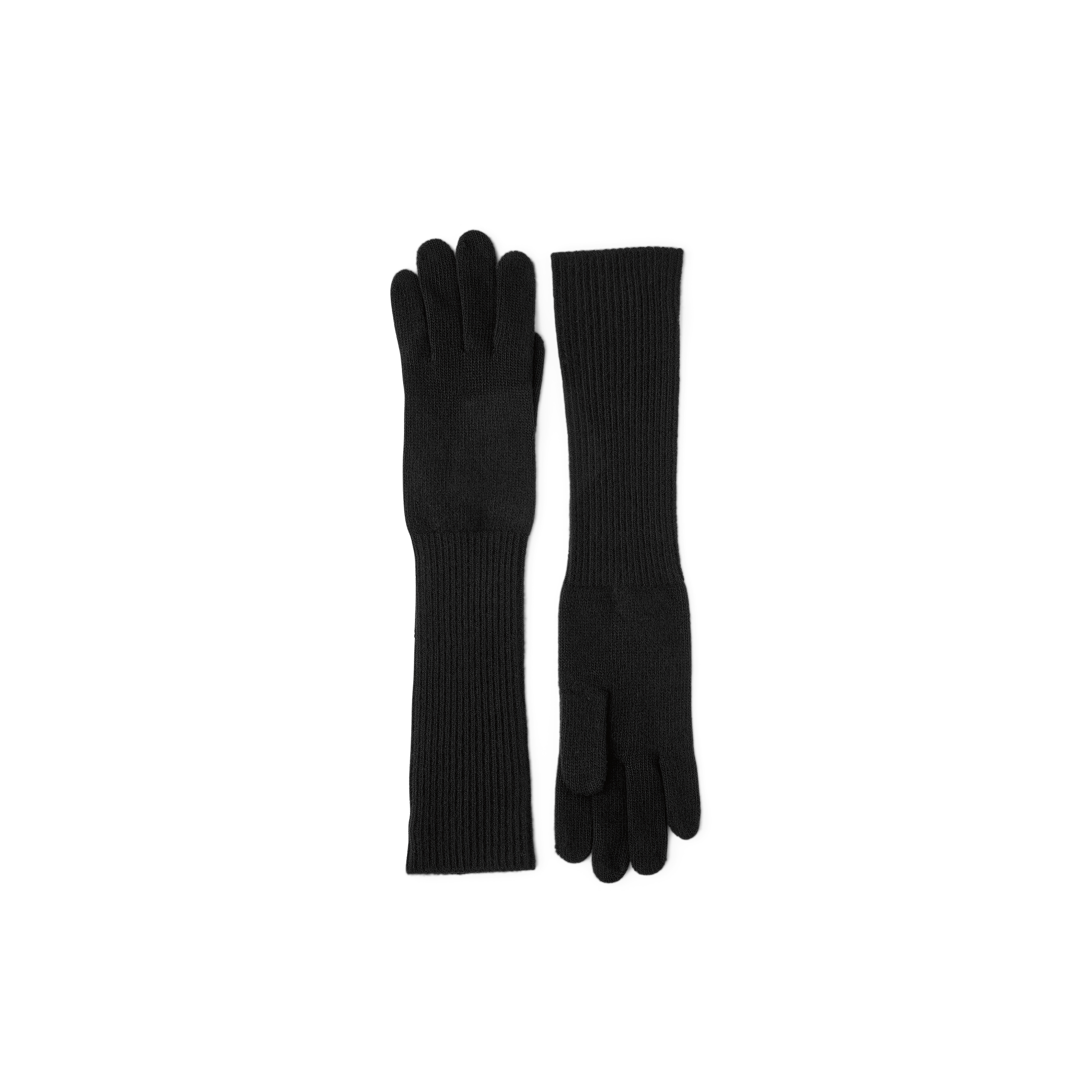 Black long knitted cashmere glove