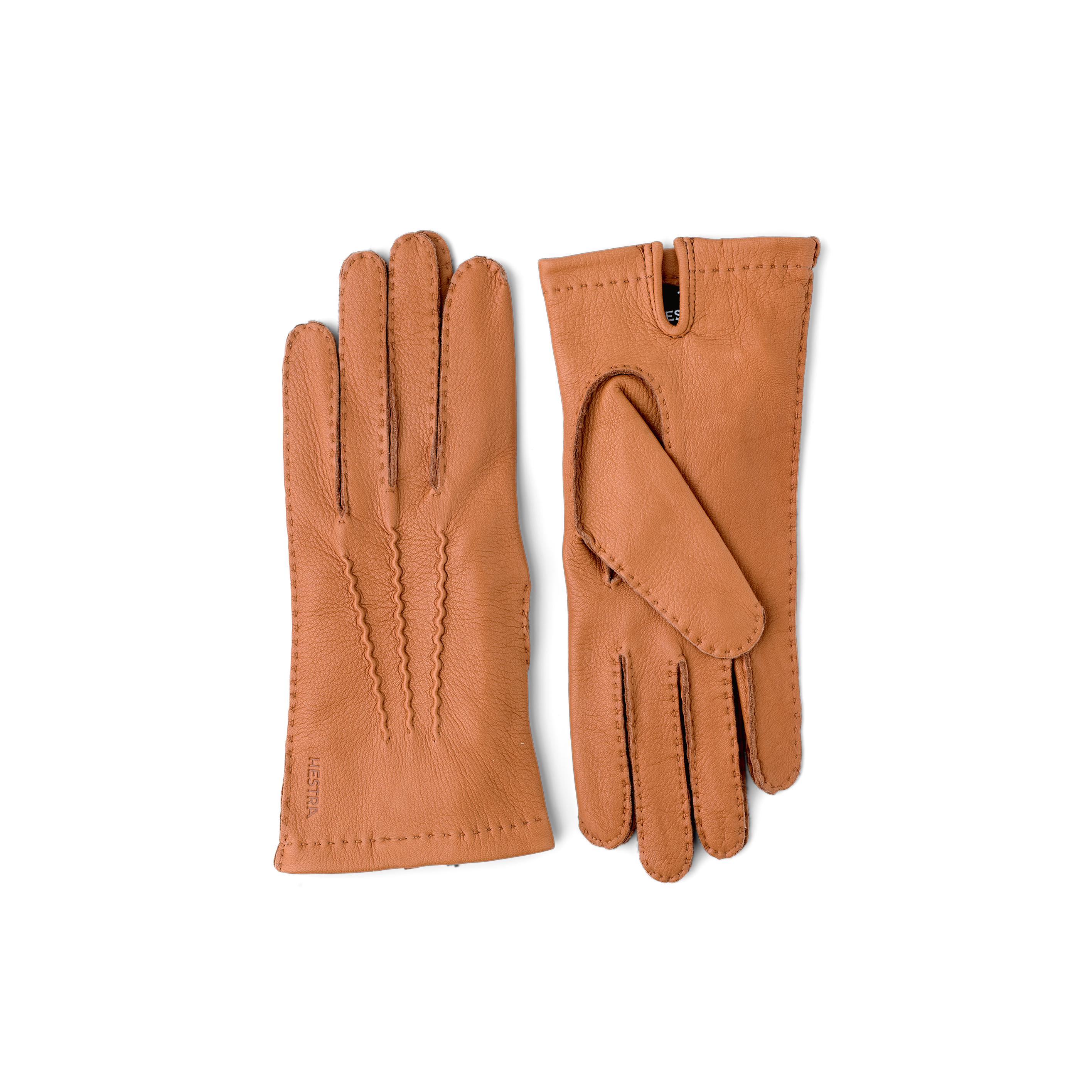 Light brown hand-sewn deerskin glove