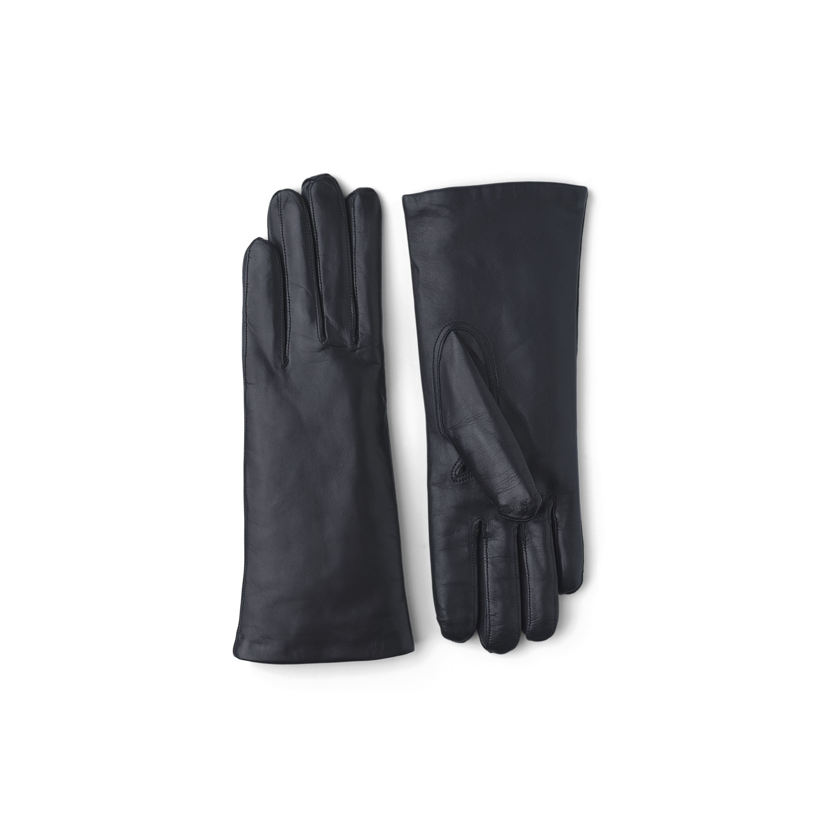 Dark blue machine-sewn hairsheep leather glove
