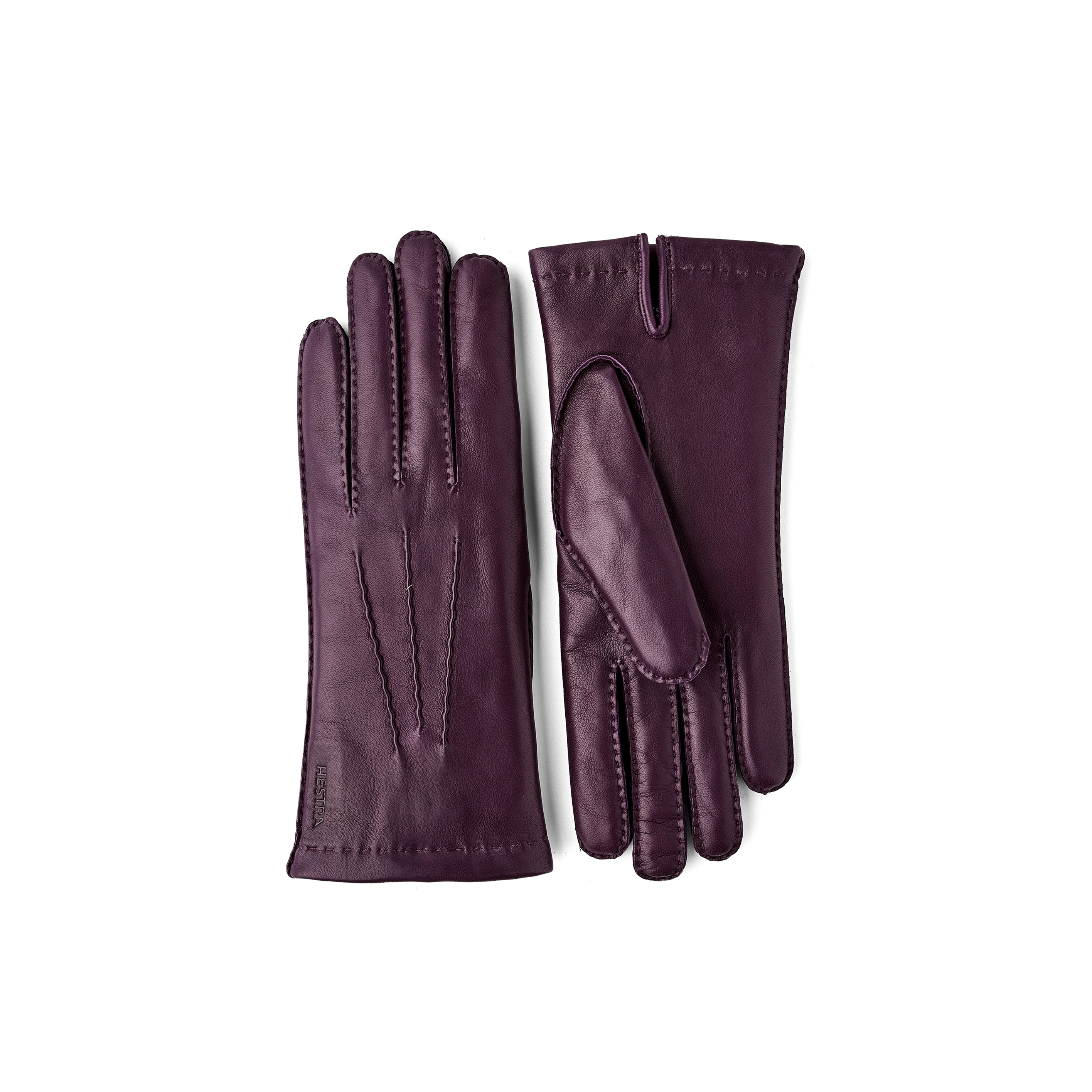 Dark purple hand-sewn hairsheep leather glove