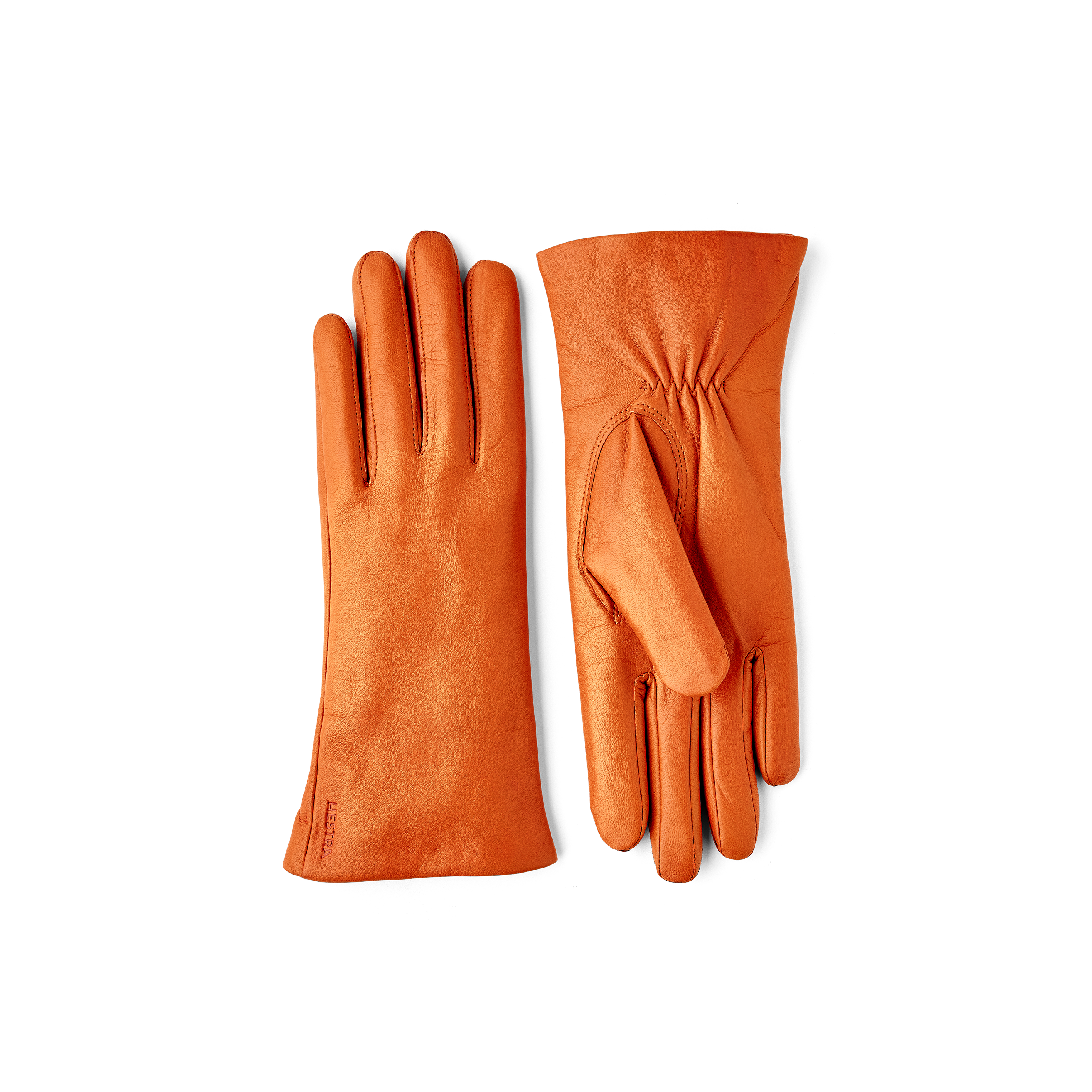 Dark purple machine-sewn hairsheep leather glove