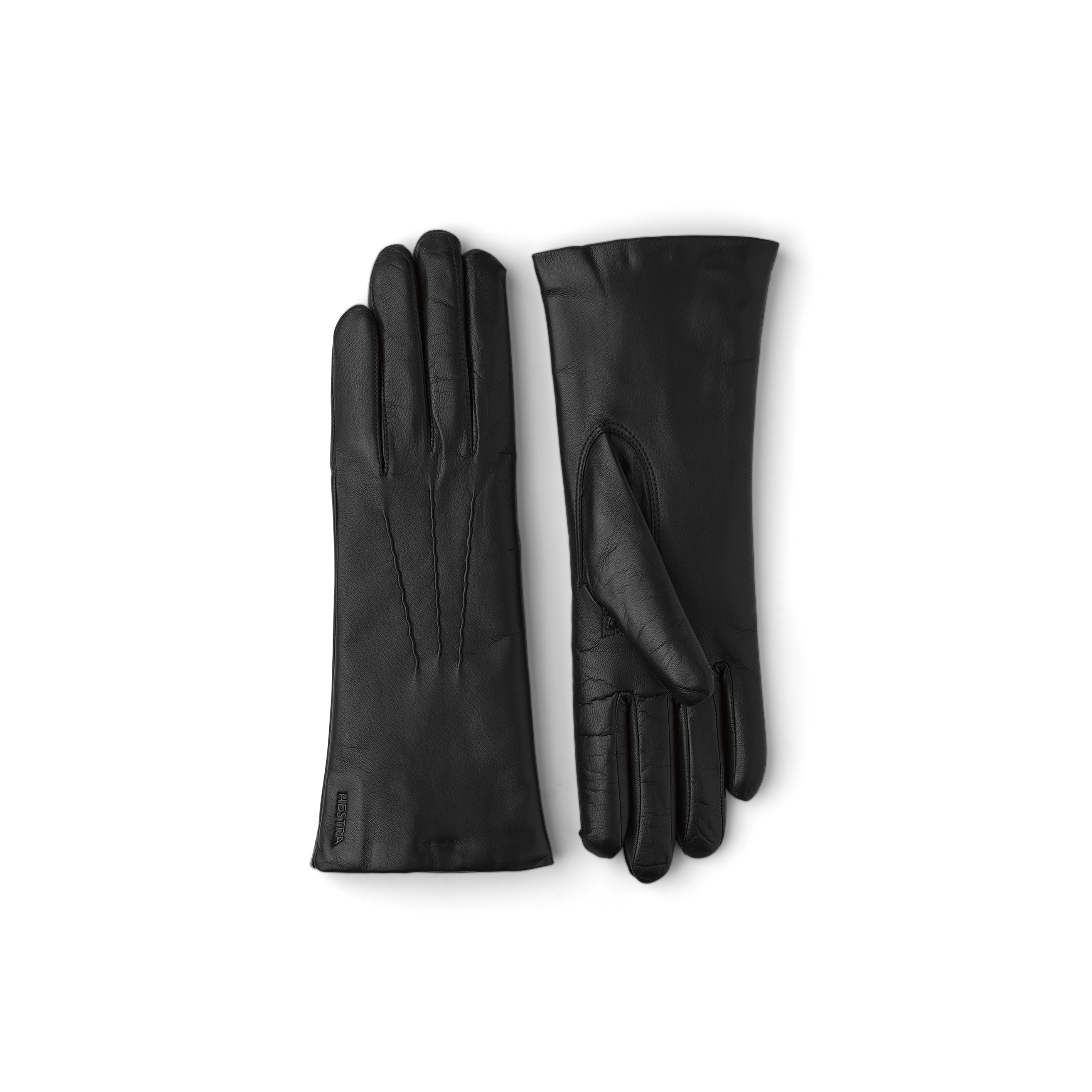 Black machine-sewn hairsheep leather glove