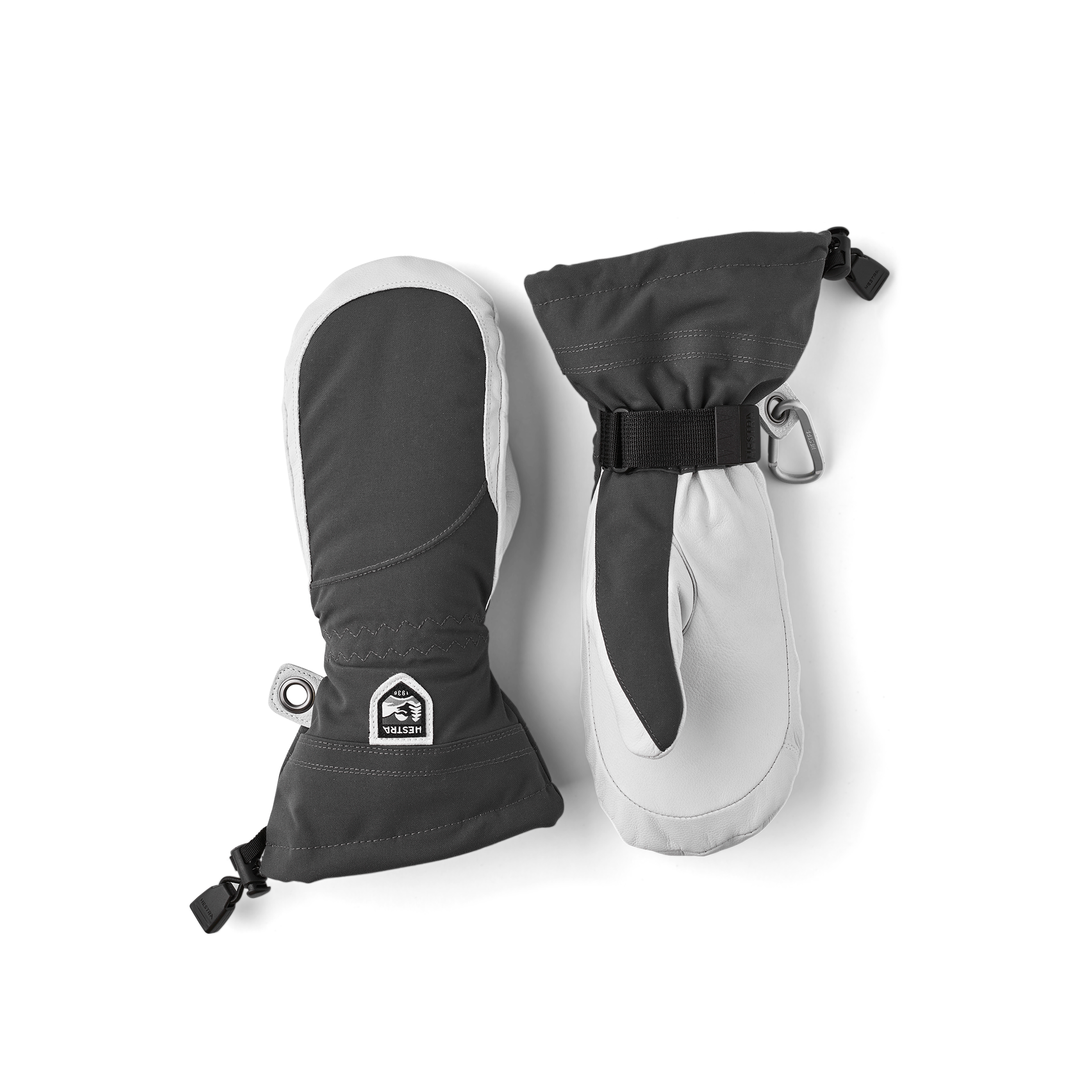 Light purple mitten with white goat leather palm